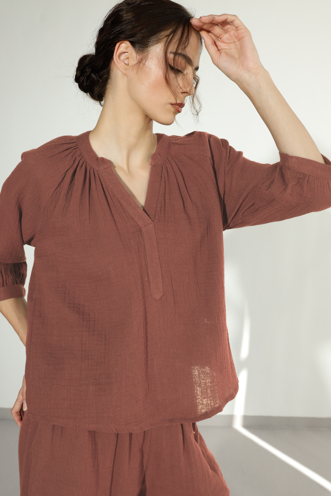 Danbury Gauze co-ord - Brown Sugar