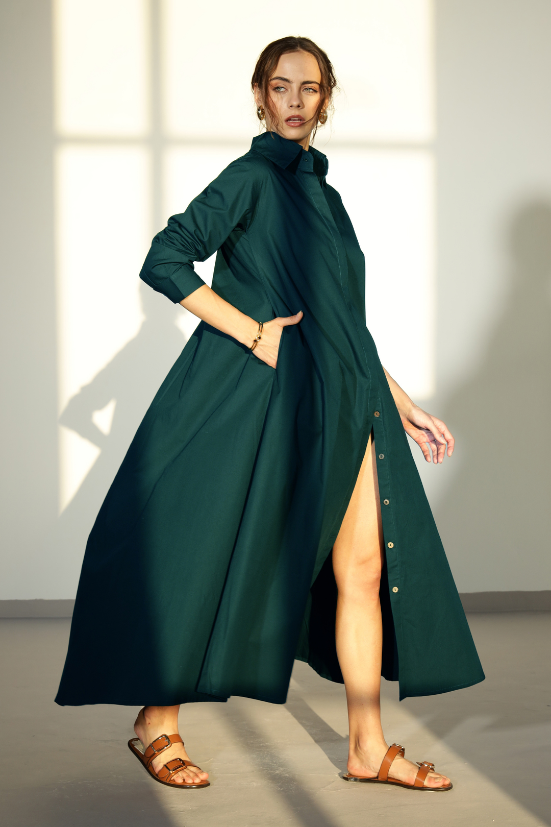 Massimo Shirt Dress - Teel Blue