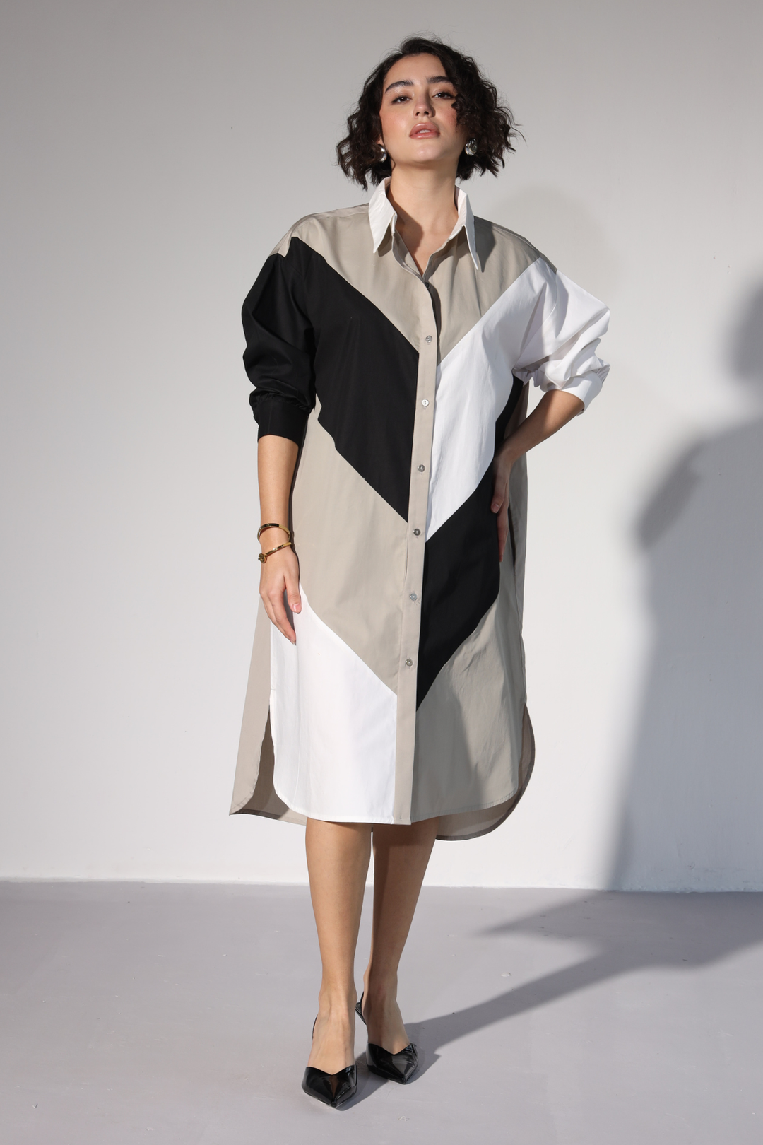 Lazy Sewciety Shirt Dress - Carbon Black