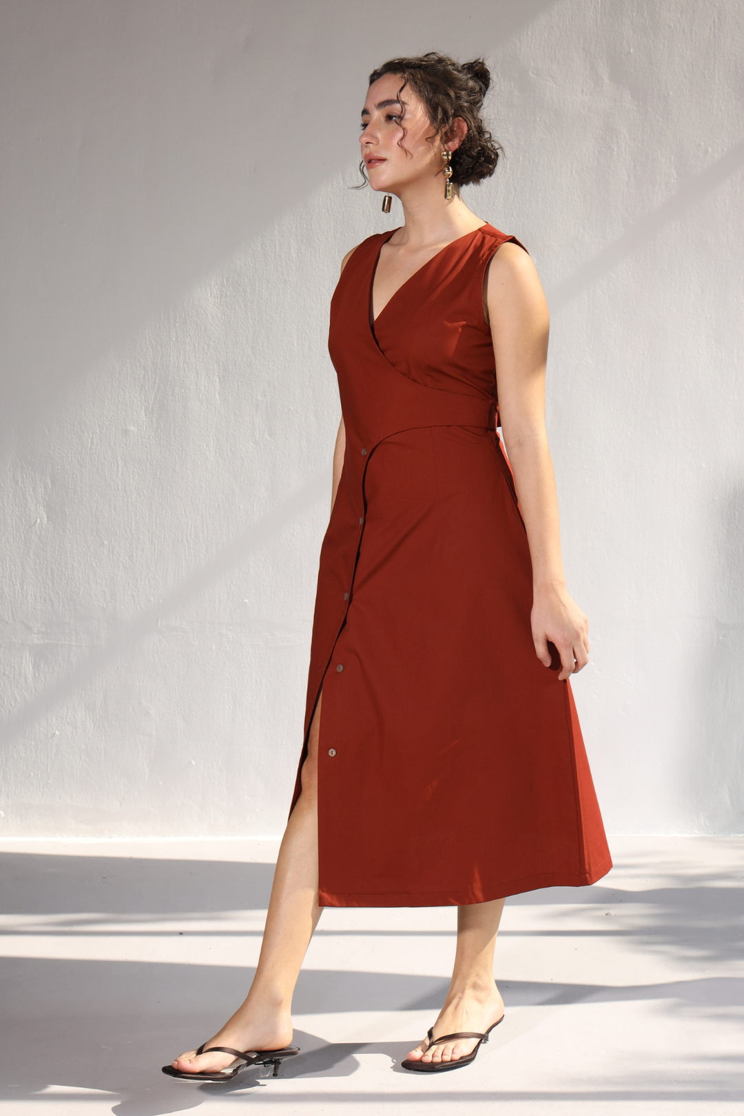 Collins Office Dress - Rust
