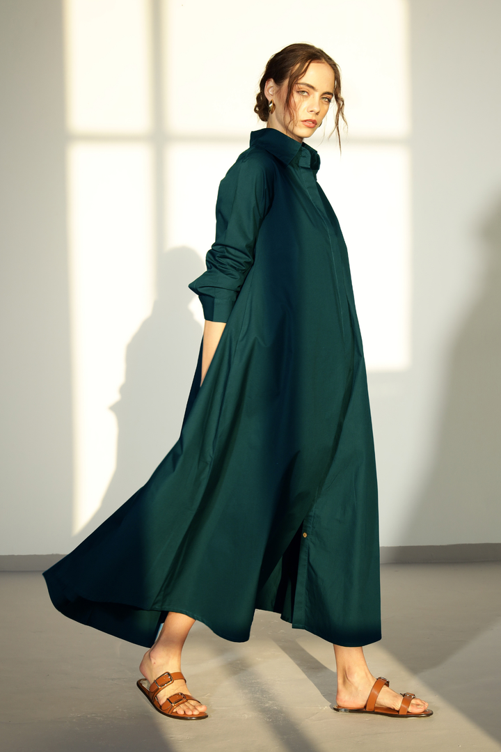 Massimo Shirt Dress - Teel Blue