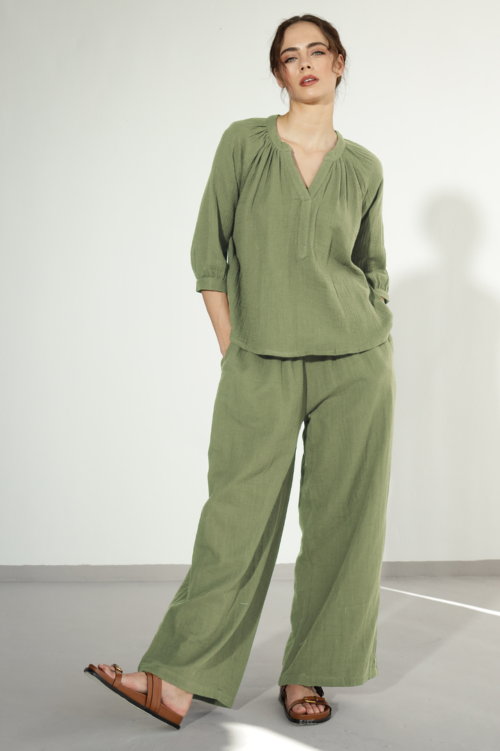 Danbury Gauze co-ord - Fern Green