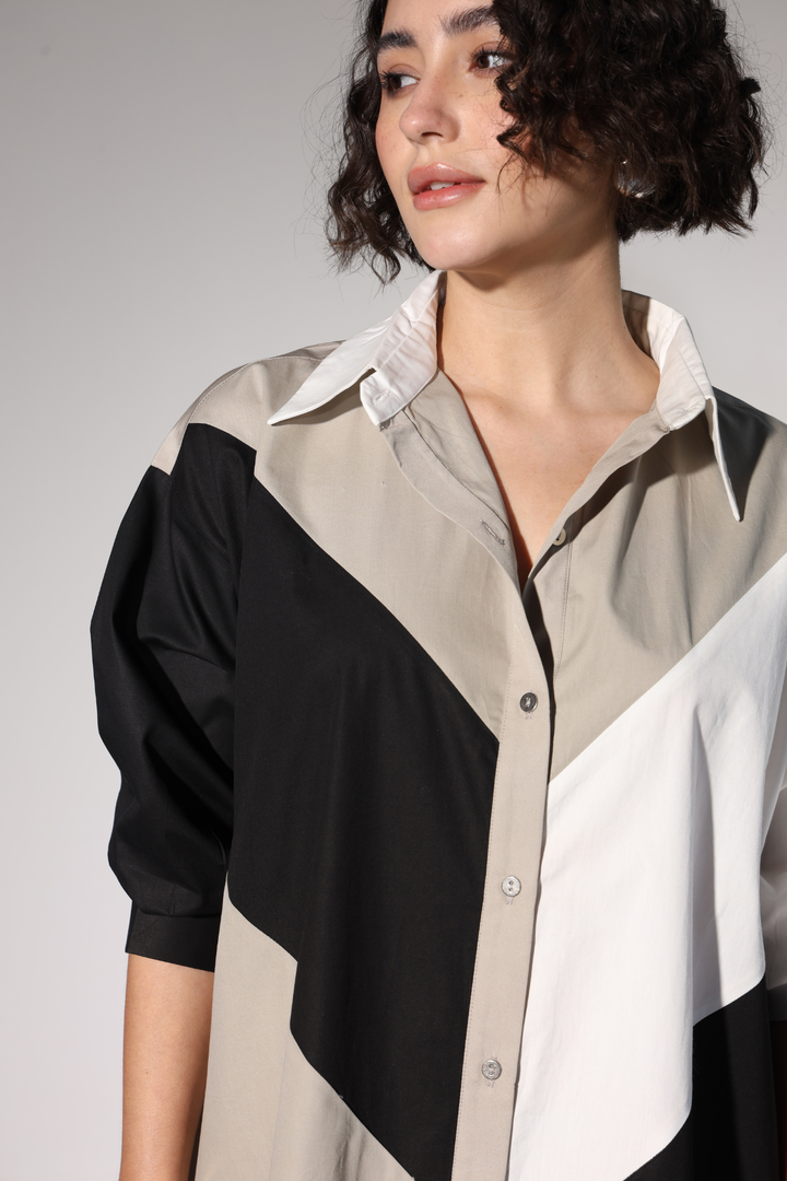 Lazy Sewciety Shirt Dress - Carbon Black