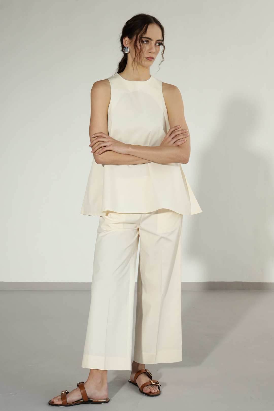 Anthro Pant Set - Warm Ivory