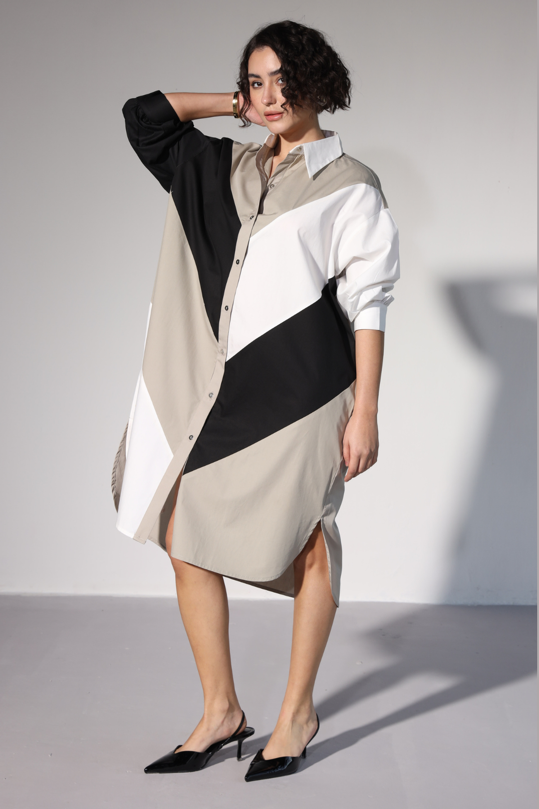 Lazy Sewciety Shirt Dress - Carbon Black