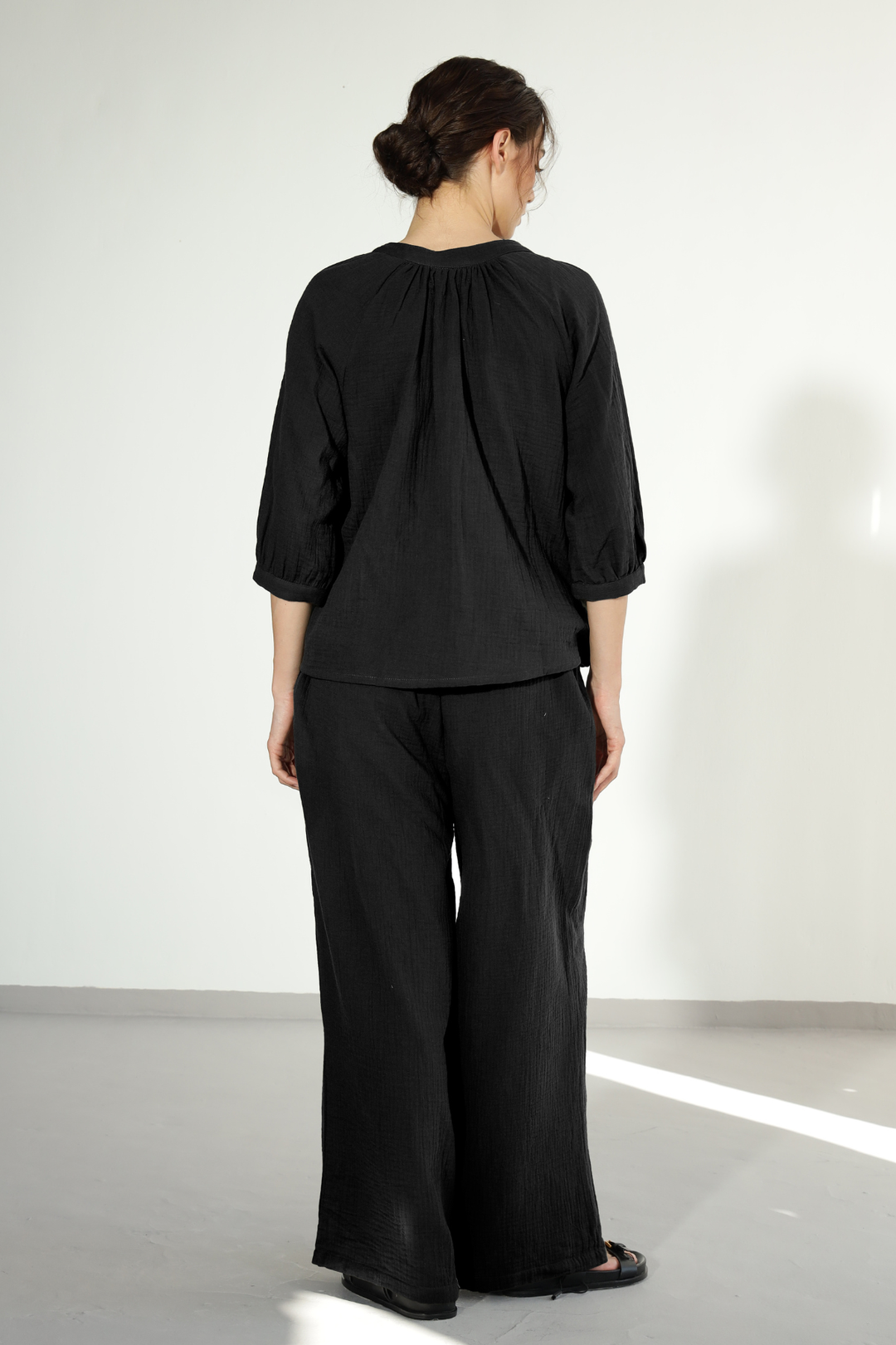 Danbury Gauze co-ord - Carbon Black