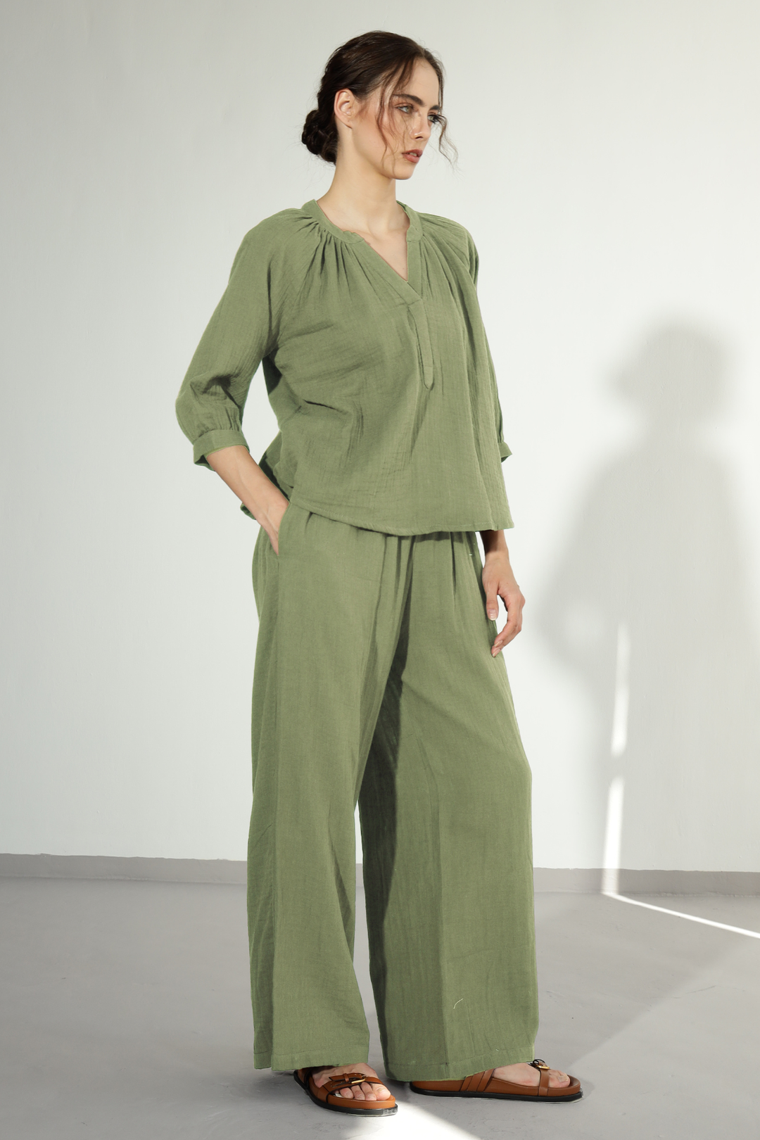 Danbury Gauze co-ord - Fern Green