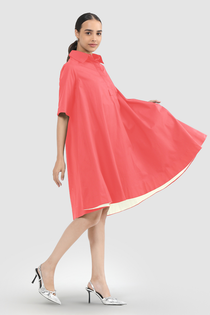 Zoe Circular Tunic Dress - Pretty pink