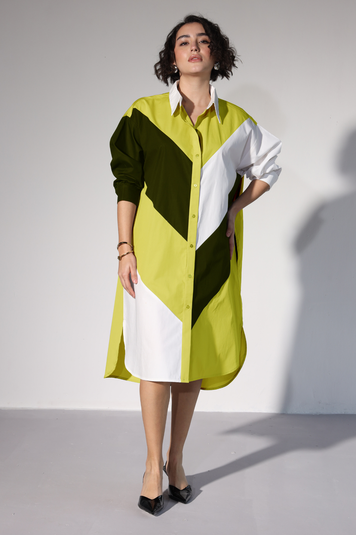 Lazy Sewciety Shirt Dress - Forest Green