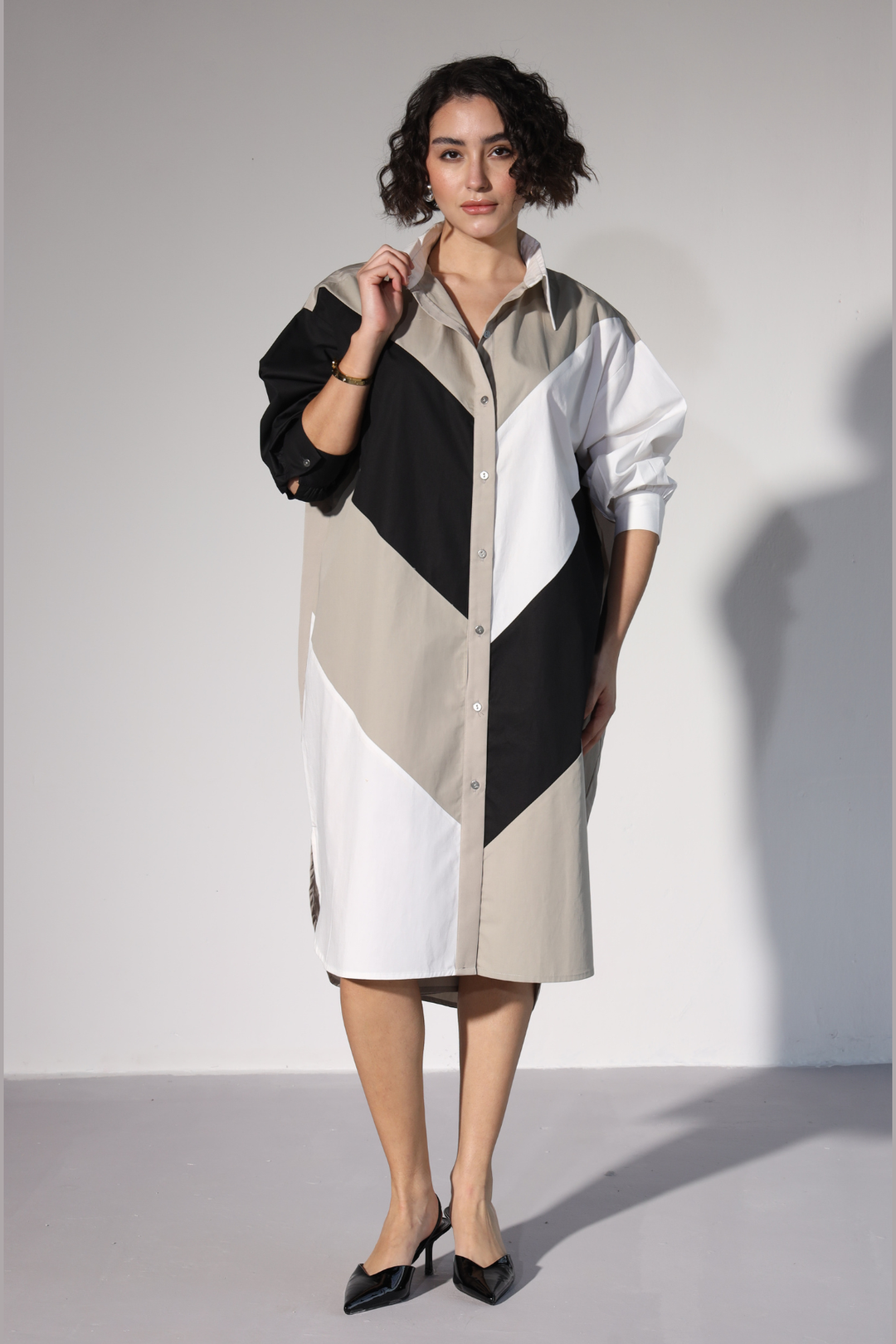 Lazy Sewciety Shirt Dress - Carbon Black