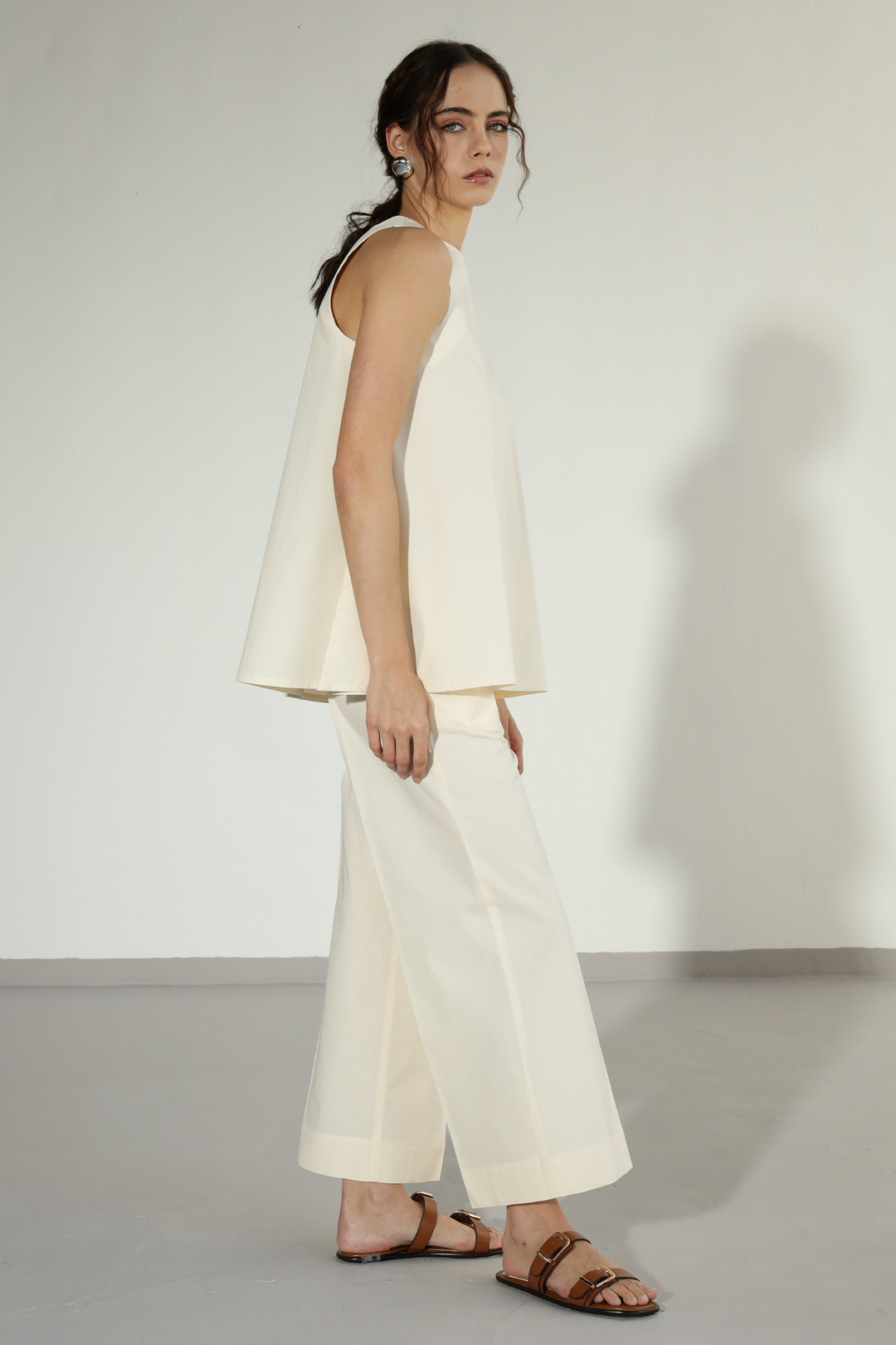 Anthro Pant Set - Warm Ivory