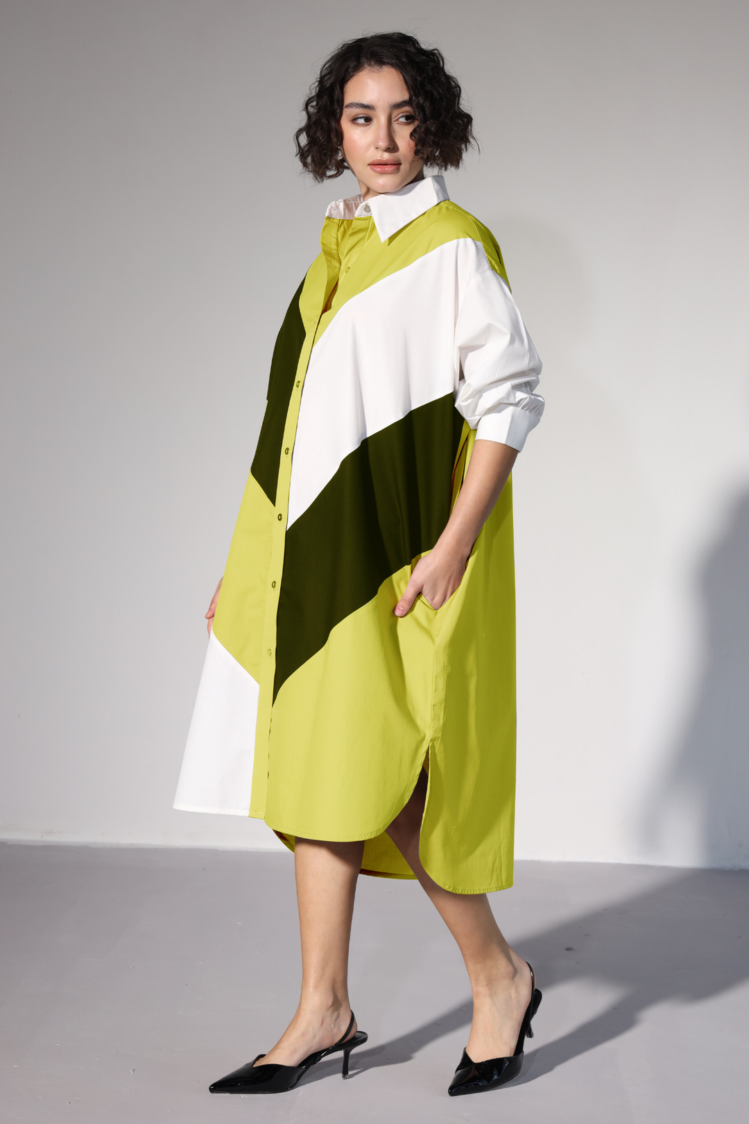 Lazy Sewciety Shirt Dress - Forest Green