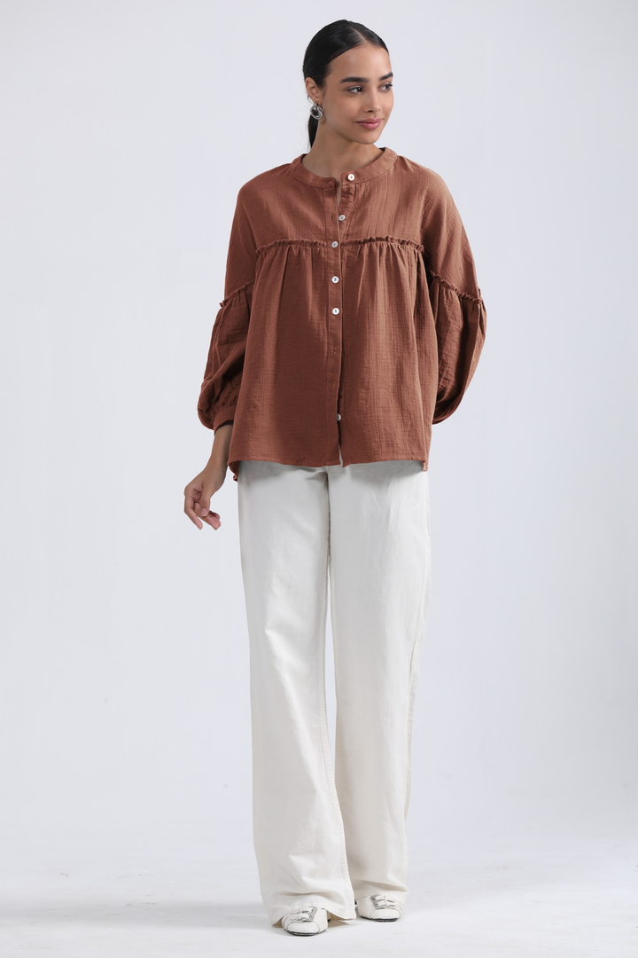 Renee Cape Top - Brown Sugar