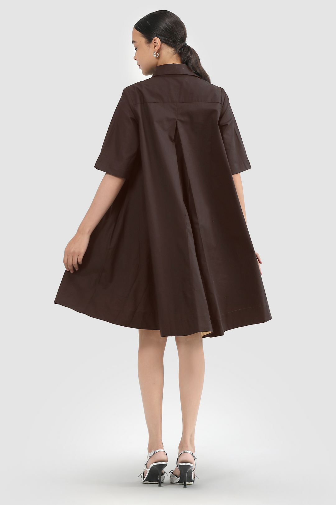 Zoe Circular Tunic Dress - cacao brown