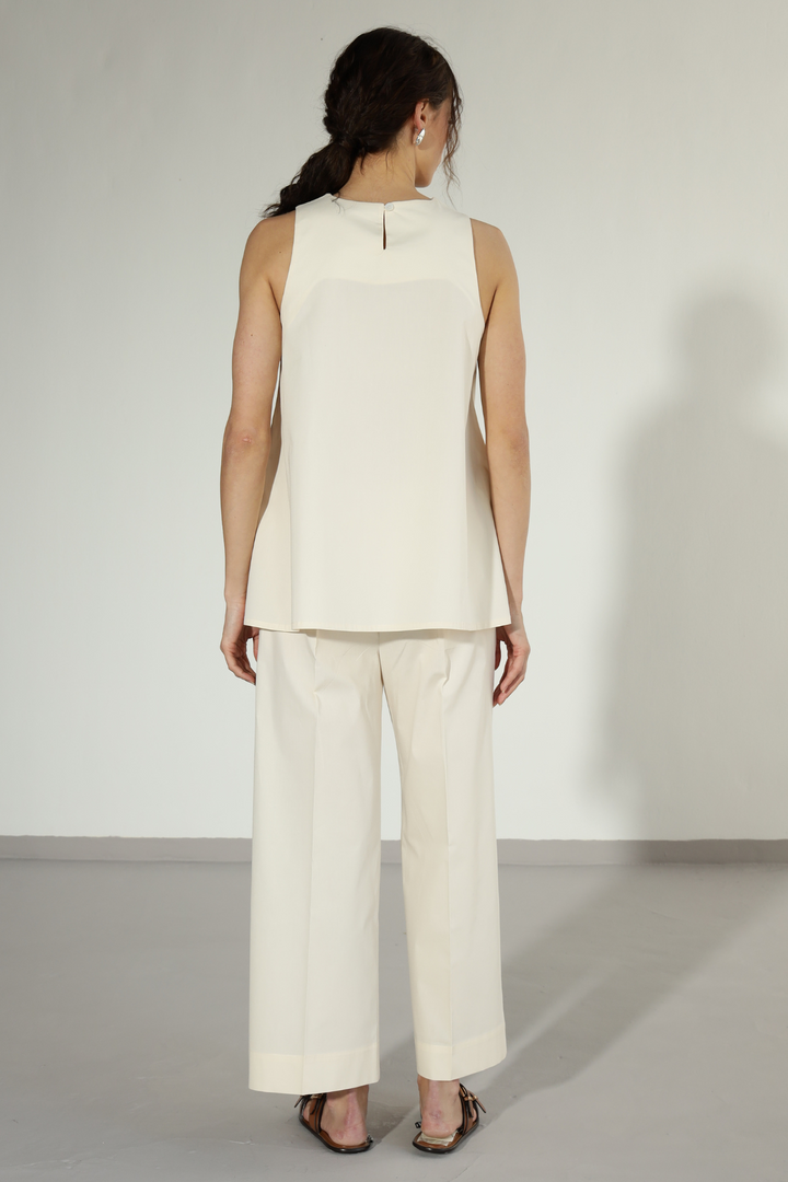 Anthro Pant Set - Warm Ivory