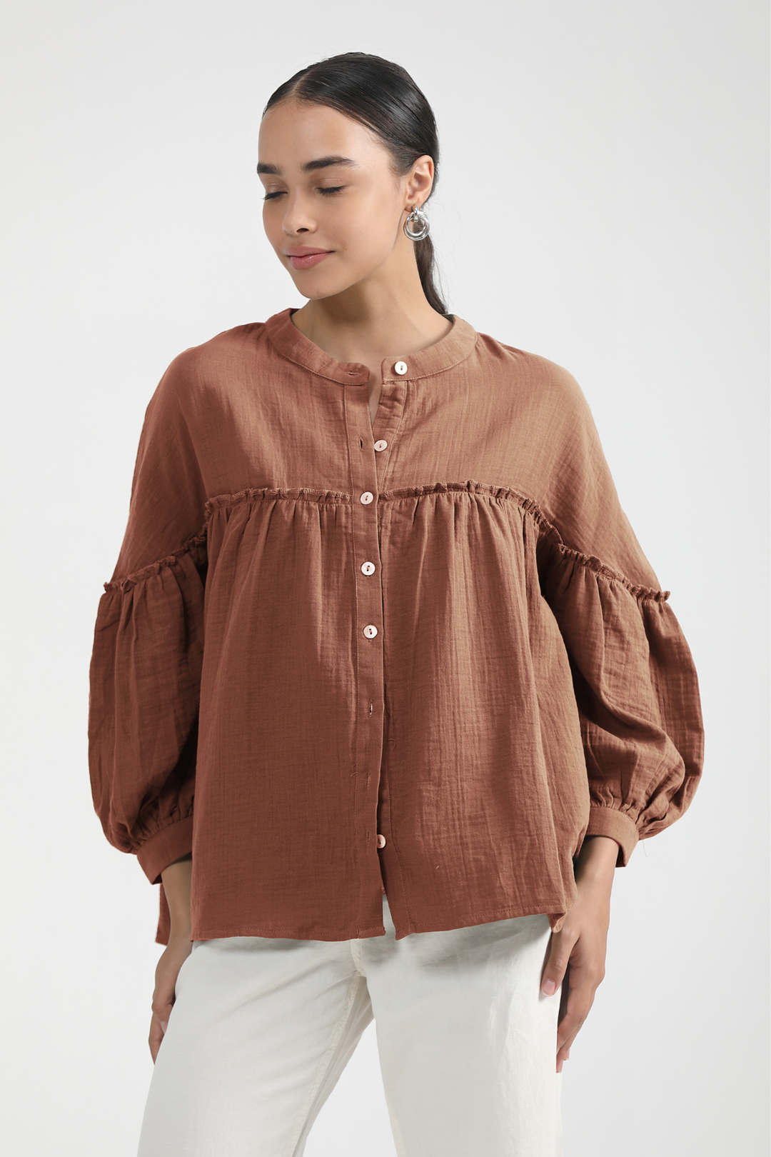 Renee Cape Top - Brown Sugar
