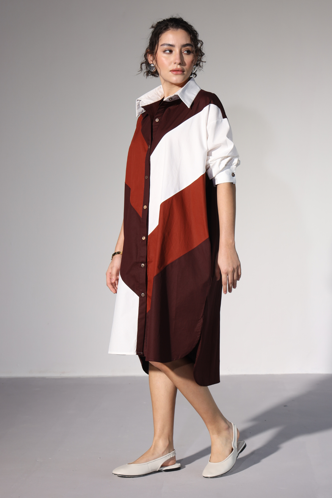 Lazy Sewciety Shirt Dress - Rust