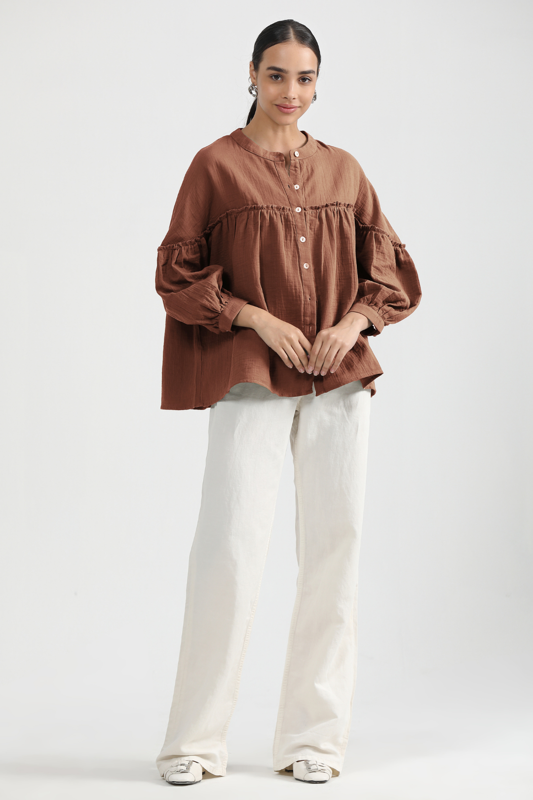 Renee Cape Top - Brown Sugar