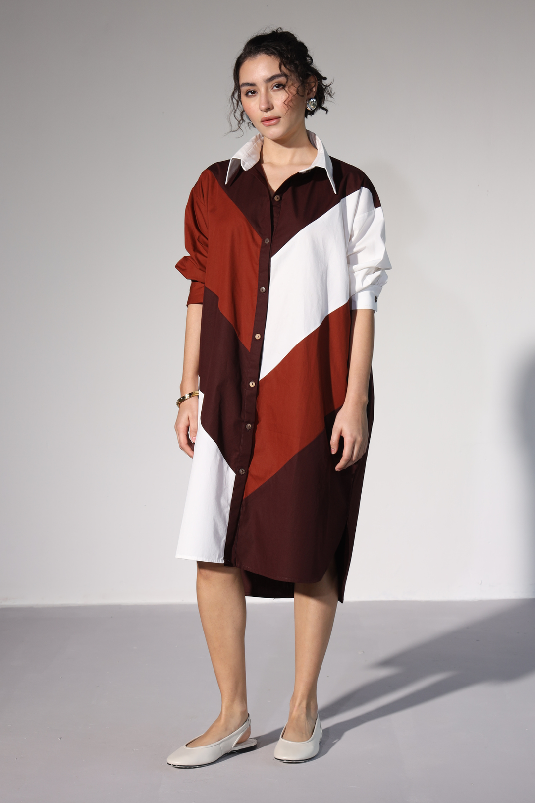 Lazy Sewciety Shirt Dress - Rust