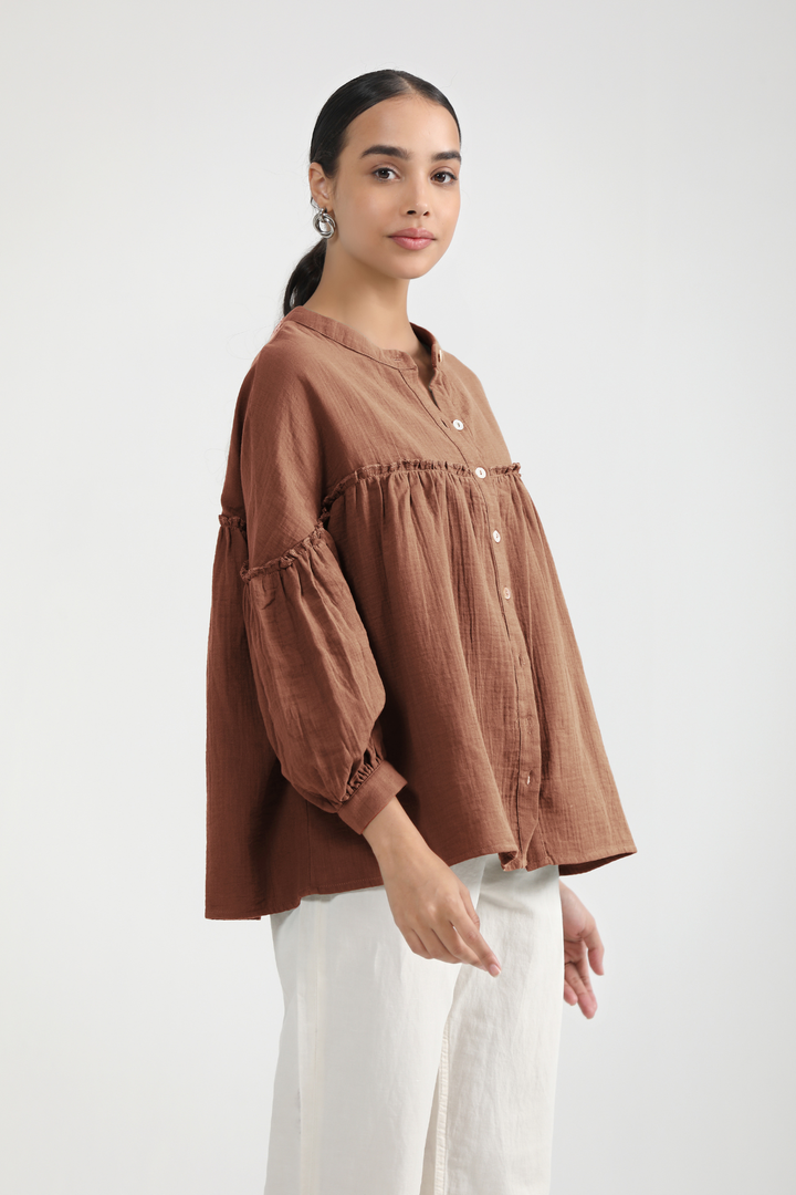 Renee Cape Top - Brown Sugar