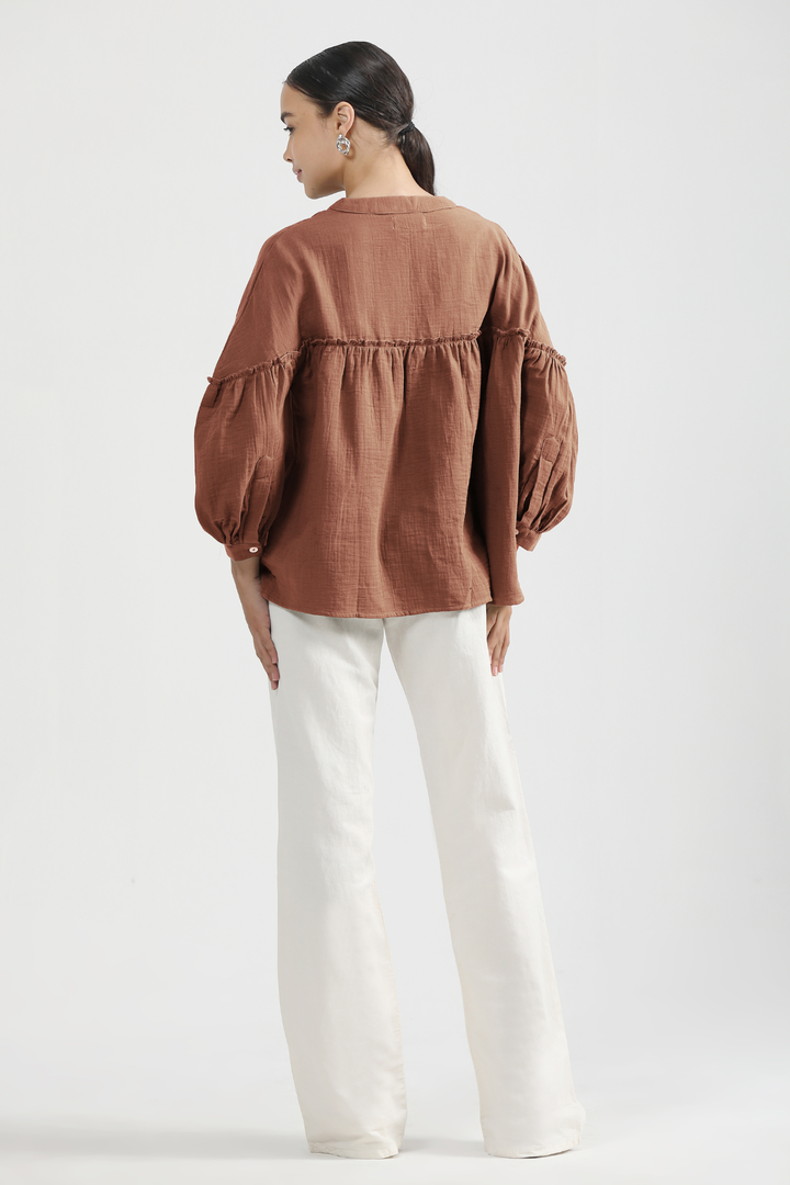 Renee Cape Top - Brown Sugar