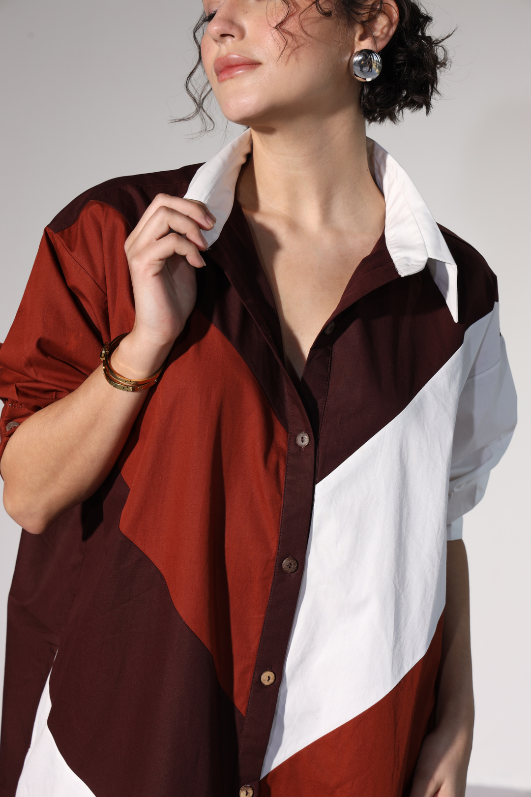 Lazy Sewciety Shirt Dress - Rust