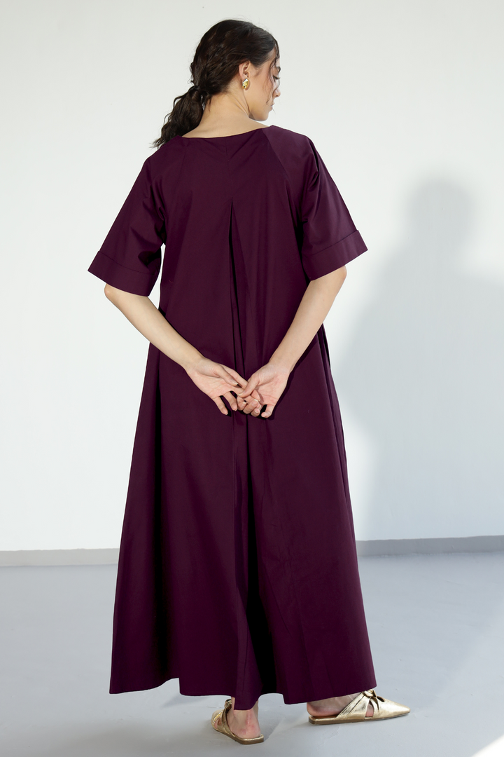 Amaxirose Flare Dress - Egg Plant