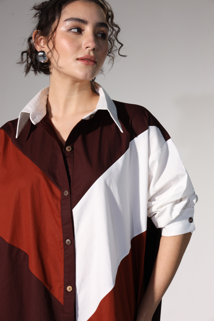 Lazy Sewciety Shirt Dress - Rust