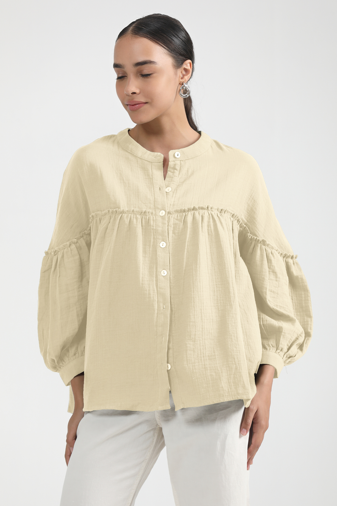 Renee Cape Top - Warm Ivory
