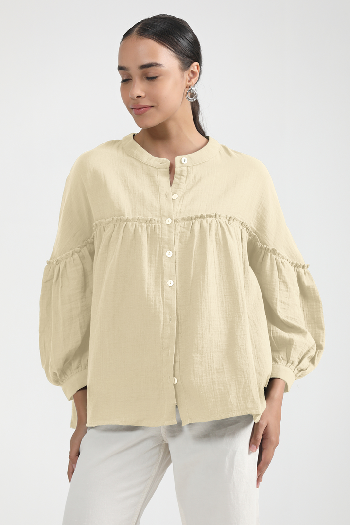 Renee Cape Top - Warm Ivory