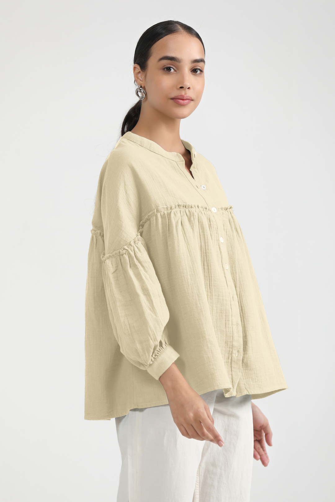 Renee Cape Top - Warm Ivory