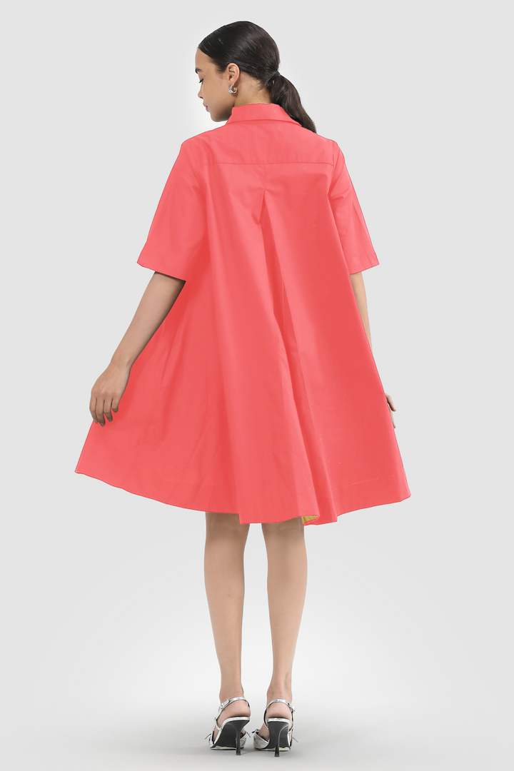 Zoe Circular Tunic Dress - Pretty pink