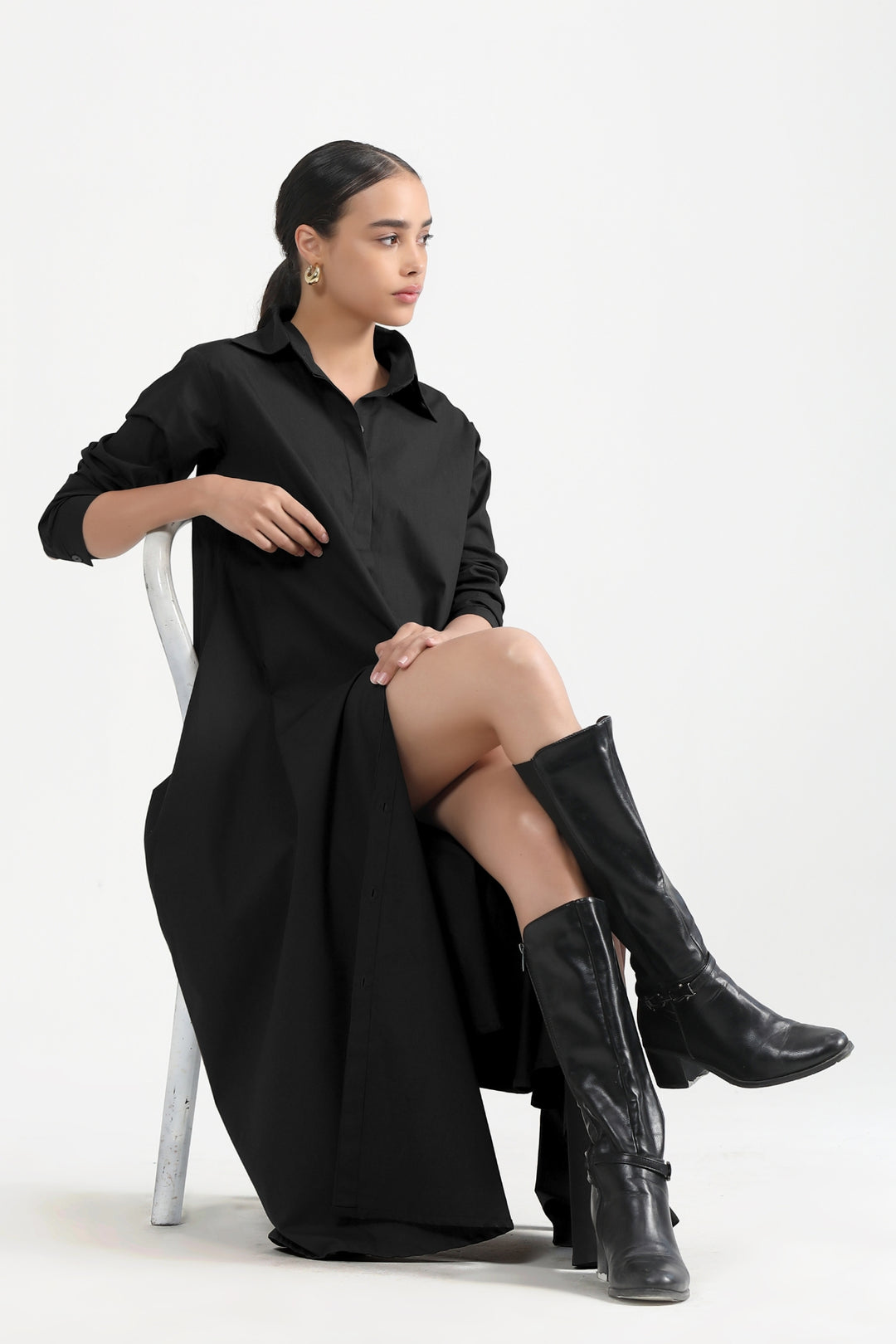 Massimo Shirt Dress - Carbon Black