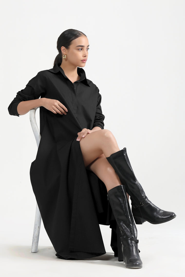 Massimo Shirt Dress - Carbon Black