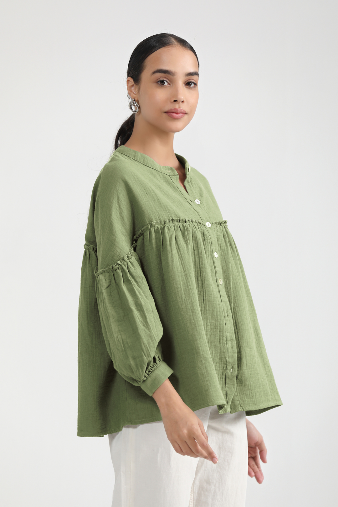 Renee Cape Top - Fern Green