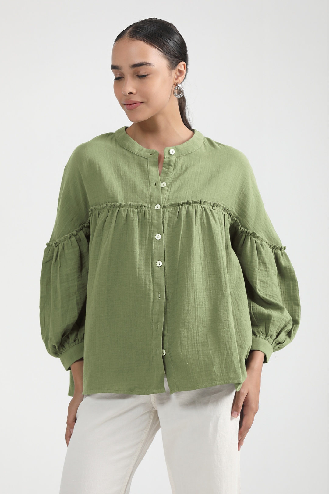 Renee Cape Top - Fern Green