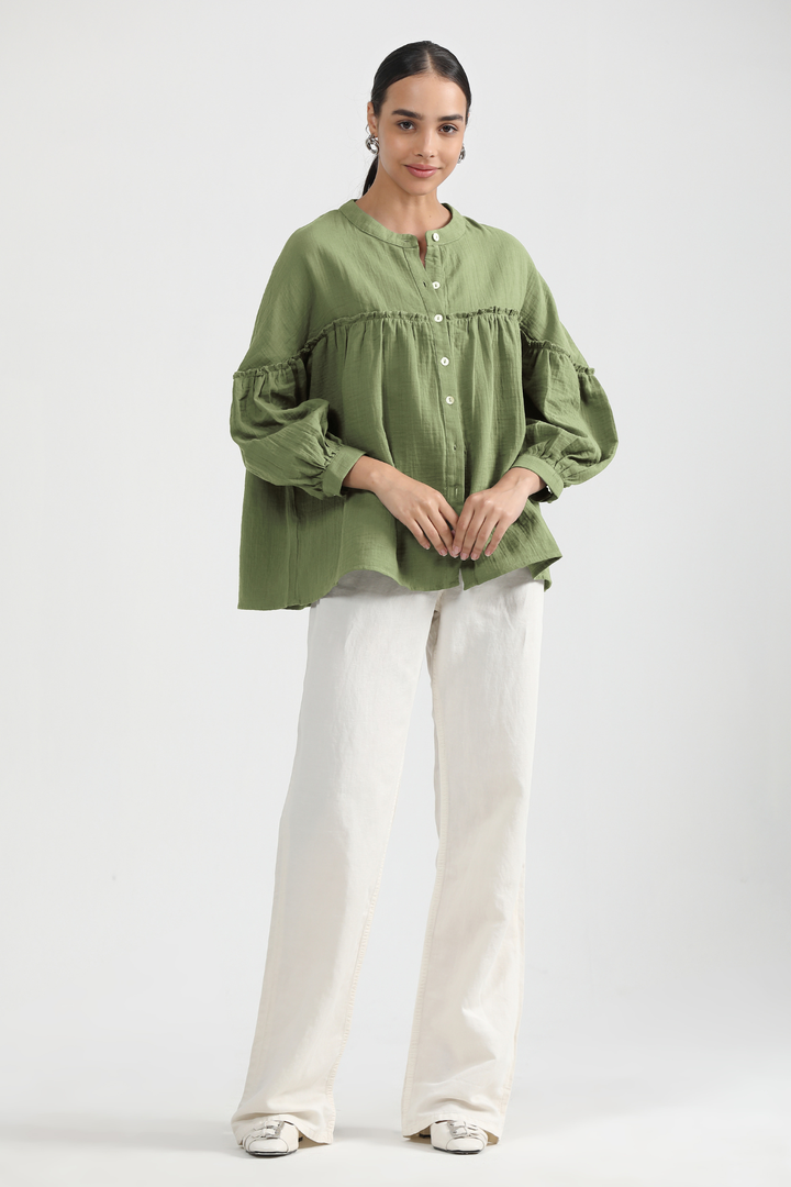 Renee Cape Top - Fern Green