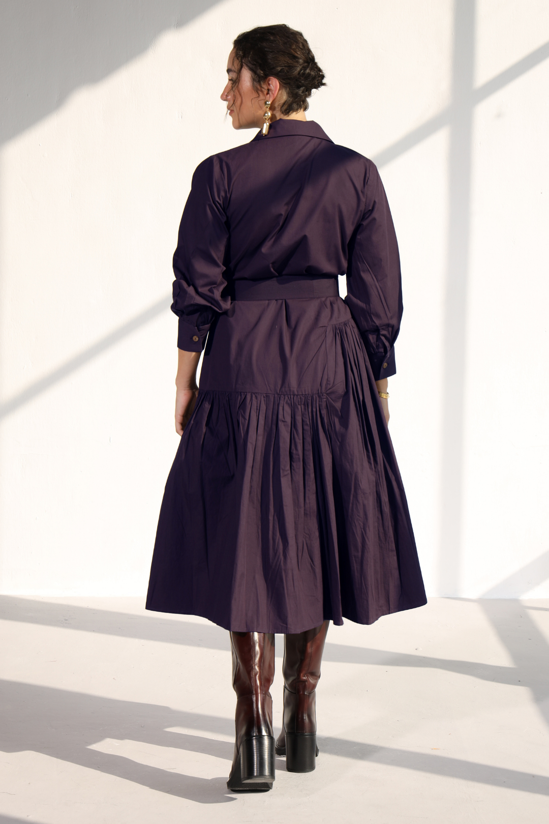 Poshmark Pleated Dress - Egg Plant