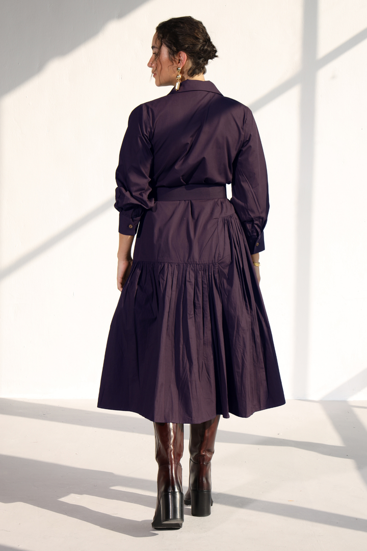 Poshmark Pleated Dress - Egg Plant