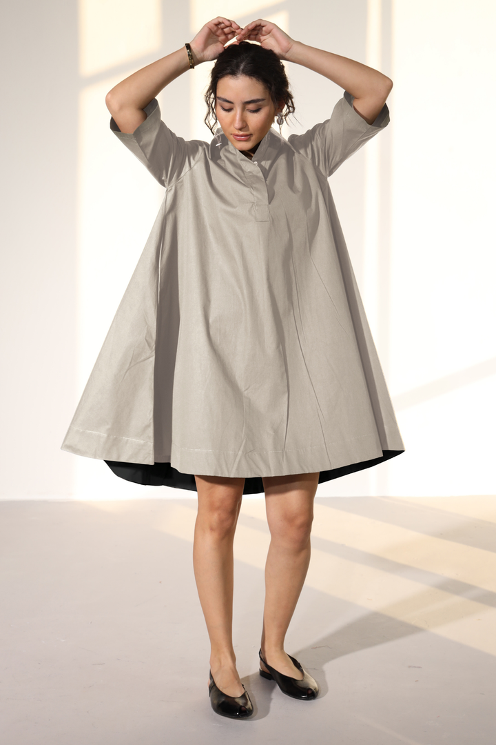 Zoe Circular Tunic Dress - Sterling Silver