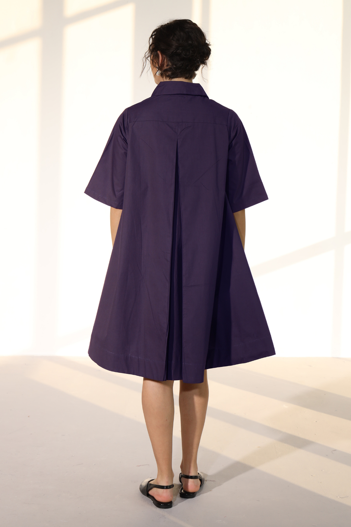 Zoe Circular Tunic Dress - Egg Plant
