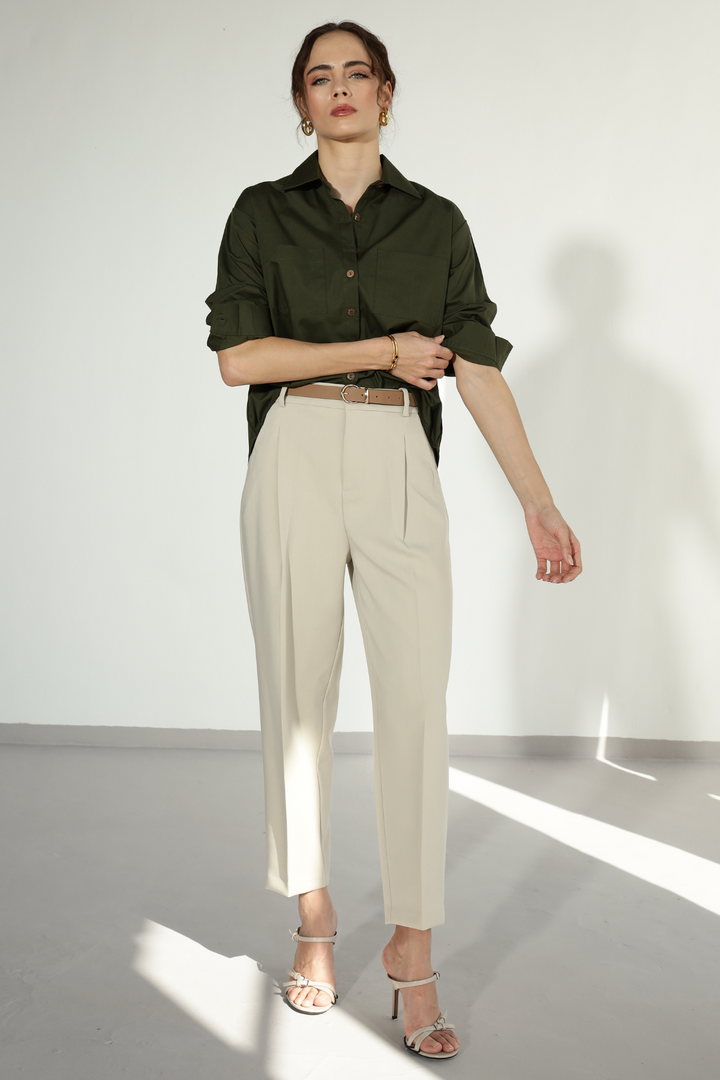 Valentino Formal Shirt  (Oversized) - Millitary Green