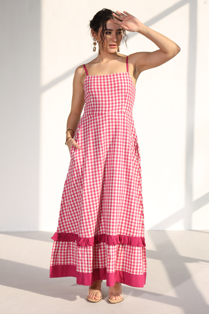 Angelica Strap Dress - Cupids Pink