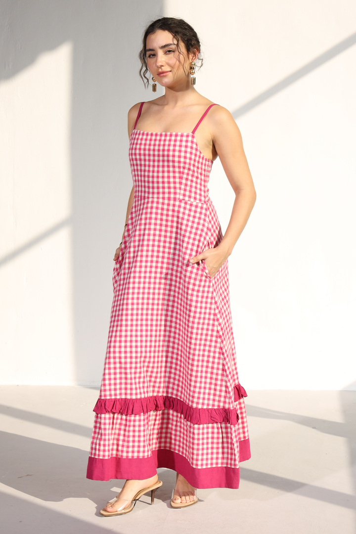 Angelica Strap Dress - Cupids Pink