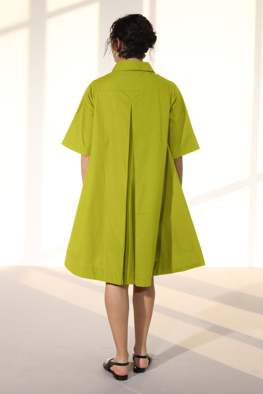 Zoe Circular Tunic Dress - LimeLight Green