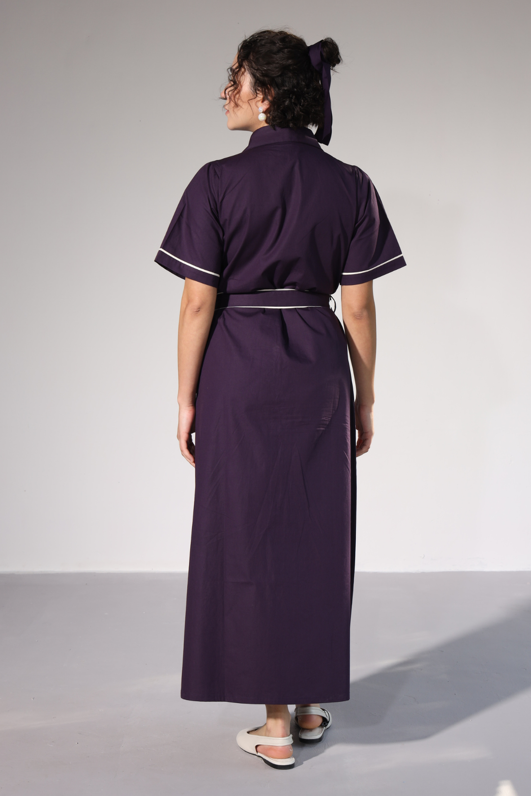 LongLine Shirt Dress - Egg Plant