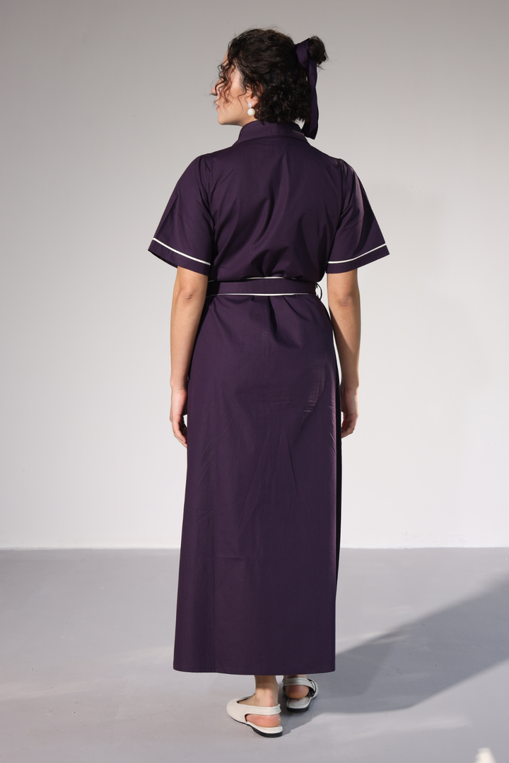LongLine Shirt Dress - Egg Plant