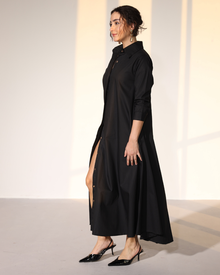 Massimo Shirt Dress - Carbon Black