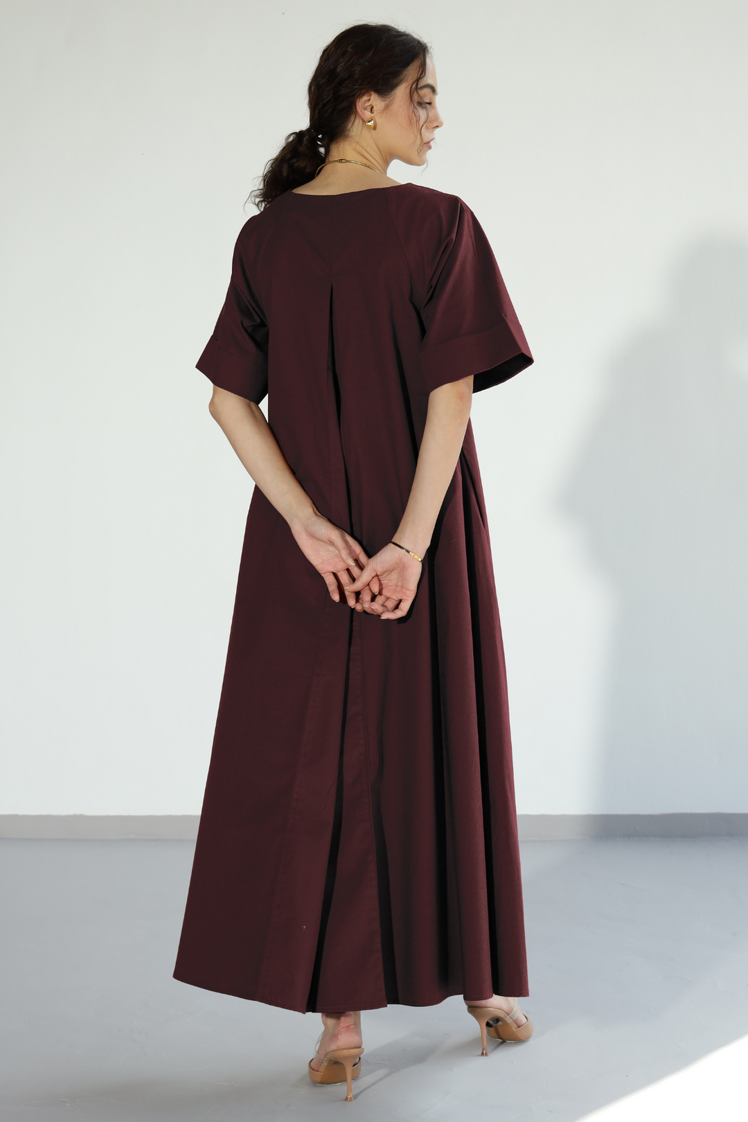 Amaxirose Flare Dress - Wine