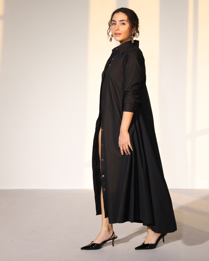 Massimo Shirt Dress - Carbon Black